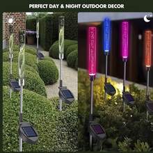 2pcs Solar Reed Lamp Bubble Stick RGB Color Acrylic, Outdoor Courtyard Park Landscape Point Lawn Plug In Landscape Lamp, Garden Lights For Yard, Easy Installation - Solar Crystal Rod - View 6