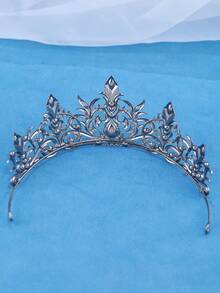 KOVLYNE 1件黑色槍金屬哥德式皇冠 - 水滴形黑色水鑽花飾頭冠，萬聖節、暗黑婚禮與角色扮演造型用品 - 黑色 - 查看 4