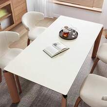 1pc Solid Color Tablecloth, Large Size Table Cover, Dining Table Mat, Desk Pad, Office Desk Mat, PU Leather Material, Waterproof And Oilproof, Suitable For All Kinds Of Table Tops & Countertops, Daily Home Decoration, Modern Minimalist Style - Black - View 13