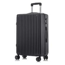 YONSLY Large Suitcase 28/24/20/16 Inches With 4 Wheels 360° Combination Lock Mesh Pocket Soft Rubber Handle Hard Shell Trolley Lightweight Suitcase - 黑色 - 查看 1