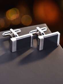 1 Pair Fashion Geometric Square Copper Men's Cufflinks, Wedding Business Daily Accessories - Multicolor - View 1