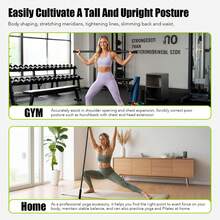 Ergonomic Stretching Wand, Adjustable Iron Yoga Stick For Physical Therapy & Balance Training - Black - View 3