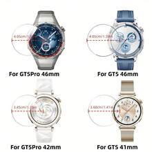 3片裝強化玻璃螢幕保護貼組，相容於華為手錶GT4、GT5、GT6 (46mm與41mm)。具備防刮、9H+硬度與精準貼合。 - 3pcs,透明色For GT4 46mm - 查看 10