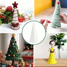 1pc Large White Solid Foam Cones, Art Conical Handmade DIY Holiday Supplies, PS (Polystyrene) Foam Christmas Birthday Scene Arrangement, Event Ornaments, Conical Accessories, Home Decoration, - Foam - View 8