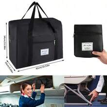 Borsa portaoggetti nera, pieghevole, portatile, leggera, per viaggio, sport, campeggio, escursionismo (lettere casuali sulla borsa) - nero - Visualizzare 3