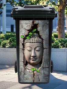 3D可愛老鼠圖案垃圾桶貼紙，防水PVC戶外垃圾桶海報貼紙，4種尺寸 - 彩色 - 查看 4