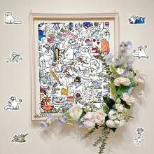 50pcs Cute & Funny Simon's Cat Animation Cartoon Decorative Notebook Stickers - Simon's Cat-1965X - View 8
