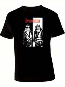 Men'S Demolition Wrestling Legends Graphic T-Shirt| Black Wrestling Tee With DEMOLITION Text - Heavy-Duty Vintage Wrestling Apparel For Fans - All-Sea - Black - View 1