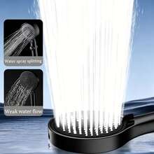 Multi-Mode Pressurized Shower Head Set, Matte Black High-Pressure Handheld Shower Head With 6 Spray Modes, Anti-Clogging Nozzles, Hose And Wall Mount Bracket - Shower Head - View 5