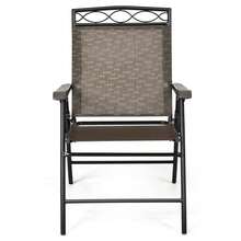 [Free Shipping] Set Of 2 Patio Folding Chairs Sling Portable Dining Chair Set With Armrest-XY737067 - FXCZAMZOJW82W0 - View 8