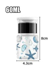 海星與海馬圖案透明寵物可重複使用旅行瓶，附攜帶式泵頭的卸妝液分裝瓶，適用於指甲油卸除液、化妝水和卸妝液，圓頂設計，可重複使用，卸妝液瓶，旅行必需品 - 彩色 - 查看 15