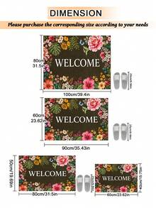 1pc Outdoor Non-Slip Patterned Floor Mat, Indoor Rug, Bathroom Mat, Kitchen Mat, Decorative Rug, Multi-Functional Hallway Mat, Soft & Comfortable, Easy To Clean, Suitable For Indoor/Outdoor Entry, Bedroom, Home Decor - Multicolor - View 4