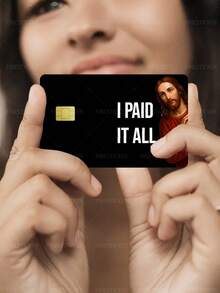 1pc "I PAID IT ALL" Credit Card Cover Sticker Protective Sleeve, PVC Material Anti-Fingerprint Durable Scratch-Resistant Wear-Resistant Skin, Party Birthday Gift, Suitable For Men And Women, Chip Cards, Bank Cards, Credit Cards, Transit Cards, Key Cards, Student Campus Cards Personalized DIY, Privacy Protection - Multicolor - View 4