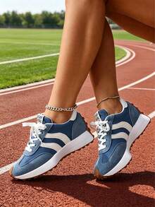 Women's Casual Sneakers, Flat, Lightweight, Comfortable For Fitness, Walking, Skateboarding - Blue - View 7