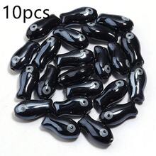 10件/包 陶瓷魚珠 10x20mm 雙面彩色波點魚珠，適用於手鍊、項鍊、DIY手機鍊、吊墜、鑰匙圈配件 - 雙色小魚珠 - 查看 10