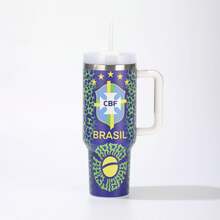 FIFA FIFA 2026 World Cup USA/Canada/Mexico National Team Logo Handle Insulated Tumbler, 304 Stainless Steel Large Capacity 40oz Car Cup Holder Straw Ice Tumbler, Fan Sports Cold Retention Water Bottle Commemorative Travel Cup - Multicolor - View 2