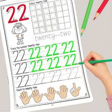 Kids Number Tracing Workbook 0-30, 32 Page Pen Control Practice Book For Preschool Math Early Learning, The Ideal Gift For Birthdays And Holidays - Multicolor - View 7