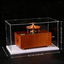 1pc Premium Transparent Acrylic Display Case - Elegant Collectible Storage Solution, Detachable Acrylic Display Box, Dust-Proof Display Box, Perfect For Small Figurines, Action Figures, Collectibles, Etc., Multiple Sizes Available, White Base, Excellent Transparency, Dust-Proof And Durable - White - View 2
