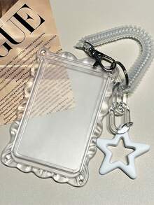 1 pieza Portatarjetas 2D Simple y Elegante con Lindo Colgante de Estrella & Primavera, Universal para Tarjeta de Comedor de Estudiante, Tarjeta de Metro & Autobús - Multicolor - Ver 11