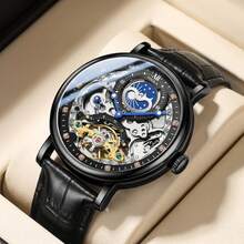2026 New ONOLA Men Automatic Mechanical Watch 30M Waterproof Business Skeleton Tourbillon Gift Box - one-size - View 12