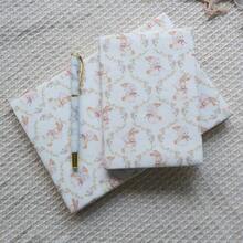 غطاء كتاب مطبوع بنمط Cottagecore لطيف مع أرنب وزهور، غطاء دفتر ملاحظات من القماش بإغلاق مرن لدفتر يوميات/مخطط A5/A6 - أطقم - مشاهدة 10