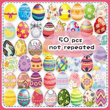 50pcs Cute Cartoon Holiday Atmosphere Doodle Painted Easter Egg Decoration Milk Tea Cup Notebook Stickers - Easter Eggs - 1907 - View 11