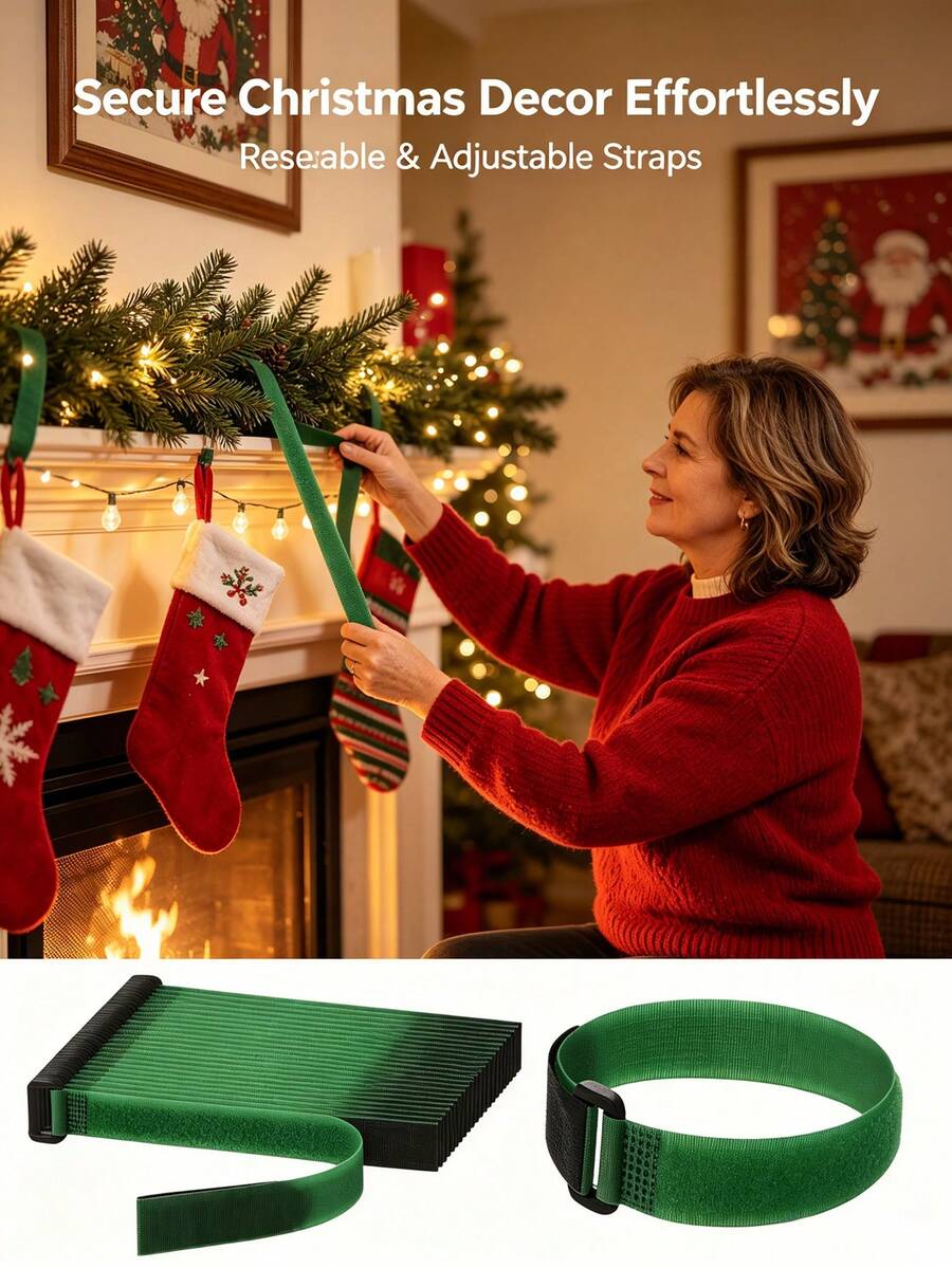 10/20pcs Reusable Plastic Christmas Wreath Ties - Twistable Fixing Decor, Suitable For Railings, Stairs, Handrails - Flexible Twistable Hooks, Used For Christmas Holiday Decoration, Also Suitable For Christmas And Halloween