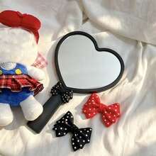 Polka Dot Bow Heart Makeup Mirror Cartoon Portable Handheld Mirror Cute Compact Travel Makeup Mirror Concert Mirror - Multicolor - View 9