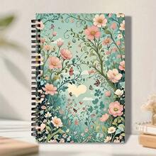 精緻花卉螺旋筆記本－高品質紙張，大學線條筆記本，適合辦公室與學校，送給朋友、姊妹、兄弟、老師和學生的完美禮物，學校用品 - D - 查看 3