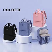 WANDF Grand sac à dos de voyage unisexe, idéal pour les étudiants, compatible avec les ordinateurs portables 17 pouces grâce à son ouverture pour câble de données, homologué comme bagage cabine, sac à dos professionnel avec poche arrière antivol. - Bleu gris - Voir 11