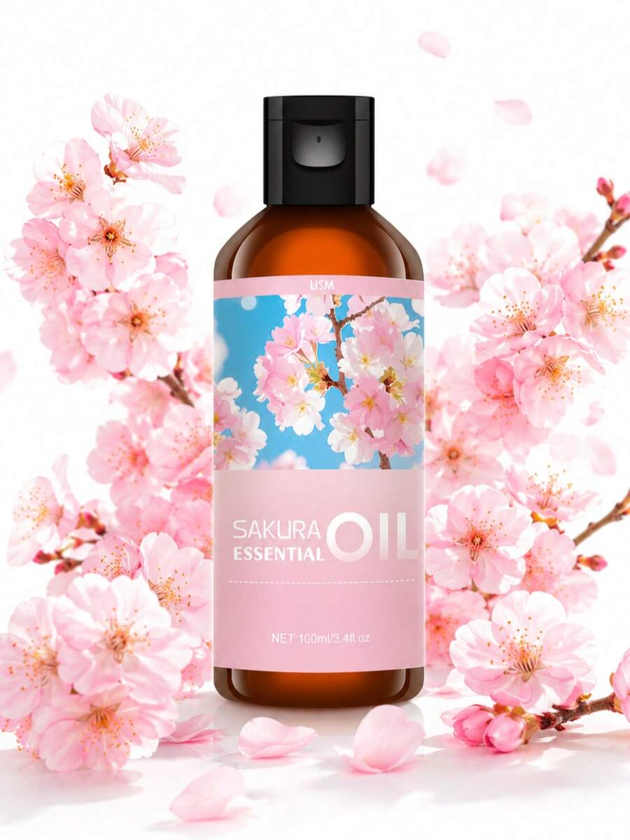 多種尺寸 100ml/30ml/5ml 試用裝,櫻花精油,適用於香氛擴香機、加濕器、蠟燭、手工皂製作、空氣淨化,夏季持久留香,理想禮品選擇。 - 均碼 - 查看 1