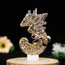 Gold Glitter Number Candle With Rhinestone Crown And Bow, Shiny Cake Decoration Topper, Suitable For Birthday, 16/18/21st Adult Party, Anniversary, Bachelorette Party, Christmas, New Year, Graduation And Holiday Party, Elegant Number Candle, Practical And Cute Party Decoration - View 9