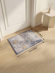 1pc Blue Moroccan Style Living Room Rug. Suitable For Kitchen, Dining Room, Bedroom, Room Holiday Decoration, Indoor/Outdoor, Office, Lobby, Anti-Slip Doormat, Bathroom Rug, Hallway, Study Gaming Area Rug. - Blue - View 14