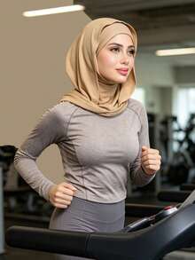 1pc Convenient Breathable Instant Sports Hijab For Modest Muslim Women - Multicolor - View 2