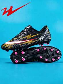 SHUANGXING Double Star Adult & Youth Long Stud Football Shoes, Classic Anti-Slip Wear-Resistant Breathable Outdoor Football Training Shoes, Unisex Casual Sports Shoes - Black - View 5