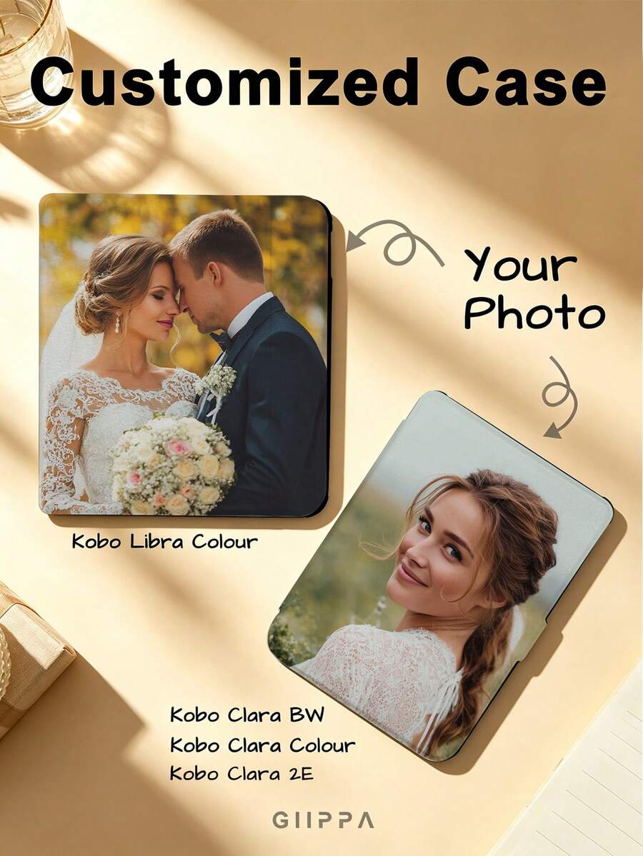 GIIPPA 1pc Customized Photo Kindle Reader Protective Case, With Auto Wake/Sleep Function, Lightweight And Portable, Perfectly Fits And Protects Your Reading Device, Graduation Gift, Holiday Gift, Anniversary Gift, Valentine's Day Gift, Birthday Gift, Wedding Gift - Multicolor - View 1