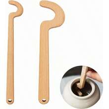 2PCS Wooden Pottery Throwing Tools, Pottery Quick Shaping Tools, Pottery Rim Forming Tools, Long Handle Throwing Assistive Tools, Pottery Shaping And Molding Aid Tools, Clay Throwing Stick - 2 Pcs - View 7