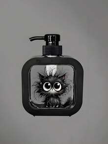 Adorable Black Cat Designed Plastic Soap Dispenser With Pump, Standalone Decorative Soap Dispenser, Suitable For Bathrooms And Kitchen Sinks - Multicolor - View 3