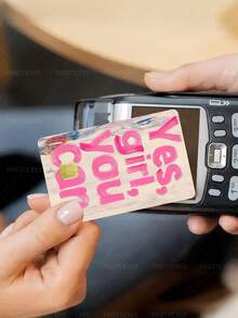 1pc "YES GIRL YOU CAN" Credit Card Cover Sticker Protective Card Sleeve, Confident Queen Women Empowerment PVC Material Anti-Fingerprint Durable Scratch-Resistant Wear-Resistant Skin, Party Birthday Gift, Suitable For Men And Women, Small Chip Cards, Bank Cards, Credit Cards, Transportation Cards, Key Cards, Student Campus Cards Personalized DIY, Privacy Protection - Multicolor - View 6