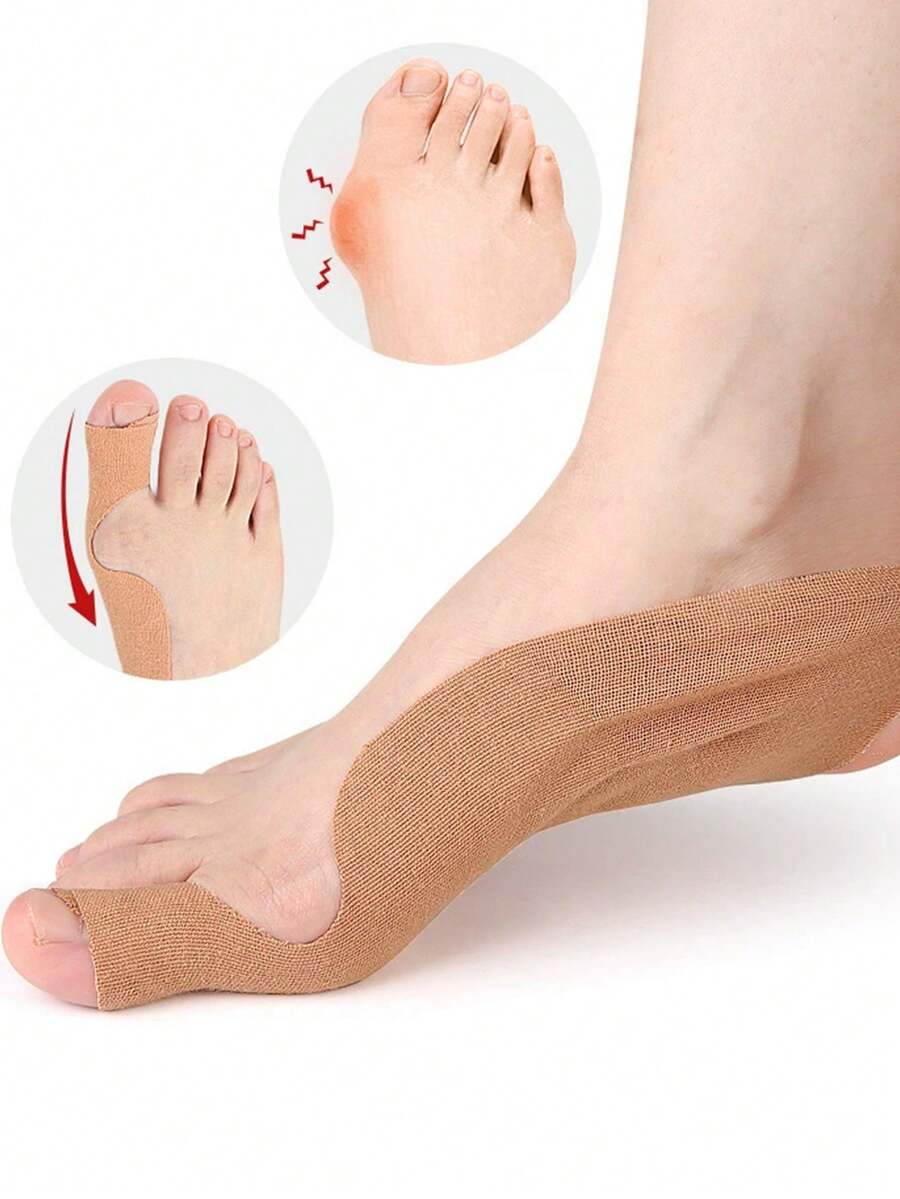 30pcs/Set Elastic Toe Protector Anti-Friction Kinesiology Tape Big Toe Hallux Valgus Fixation Support Sports Bandage Inner-Effect Kinesiology Tape Cotton Suitable For Men And Women Daily Use - A - View 1