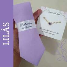 Semi Slim Godfather Tie And Gold Plated Godmother Bracelet Kit READY DELIVERY - 紫丁香 - 查看 3