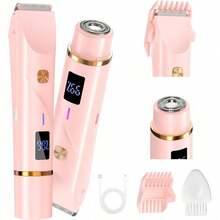 New Upgraded 2-In-1 Electric Shaver, Waterproof Bikini Trimmer, Dry & Wet Use, Painless Personal Grooming Tool, Suitable For Women's Face, Body, Legs, Bikini Area And Private Hair, With Smart Digital Display Screen - View 14