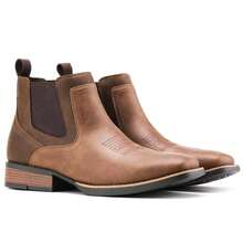 Men's Square Toe Denim Boots, All-Weather Slip-On Work & Casual Western Chelsea Boots - Two-color - View 4