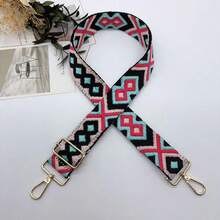 Correa de bolso ondulada de color contrastante de 3.8CM, correa de hombro ajustable, la talla grande vendida - Multicolor - Ver 16