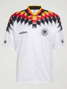 Adidas 中性運動機能 GERMANY HOME JERSEY 1994 Wirtz 風格德國隊 1994 復古足球休閒文化短袖球衣 JN3705 - 白色 - 查看 5