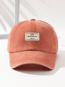 1 Unisex Fabric Label Outdoor Fashionable Adjustable Washable Baseball Cap Street - Orange - View 5
