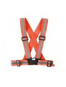 1 Piece Reflective Vest With Adjustable High Visibility Reflective Bands, Suitable For Night Running, Walking And Cycling - White - View 1