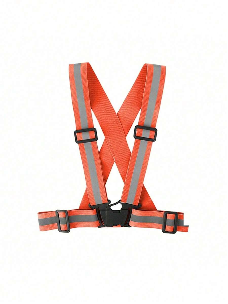 1 Piece Reflective Vest With Adjustable High Visibility Reflective Bands, Suitable For Night Running, Walking And Cycling - White - View 1