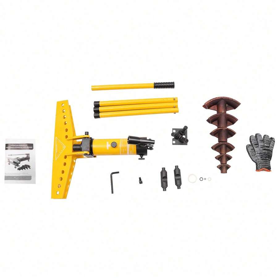 SENDERPICK Manual Tube Bender Manual Hydraulic Pipe Bender Manual Pipe Bender Set - Amarillo y negro - Ver 1