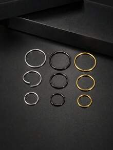 40 piezas de anillos de nariz de acero inoxidable, aros de nariz y pernos de nariz - color - Ver 20